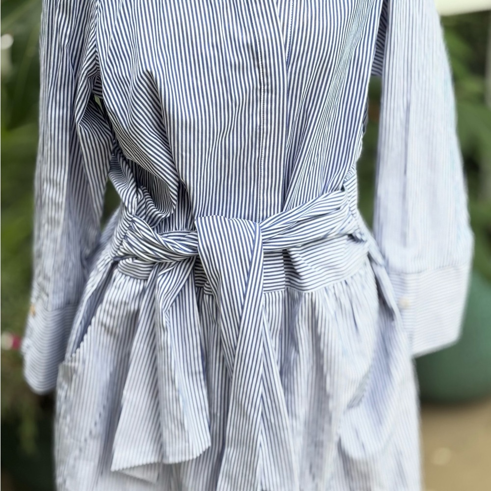 Gretchen Scott Navy and White Striped Dress